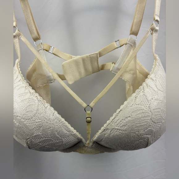 Victoria’s Secret Very Sexy Push Up 38C Bra Cream Ivory Beige Strappy Front - Picture 4 of 9